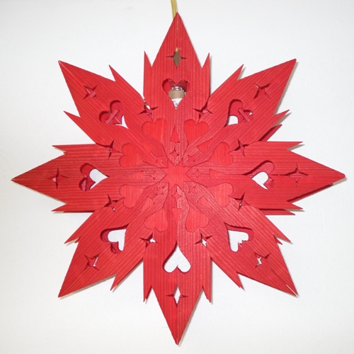 Hanging Heart Star, Swedish Red